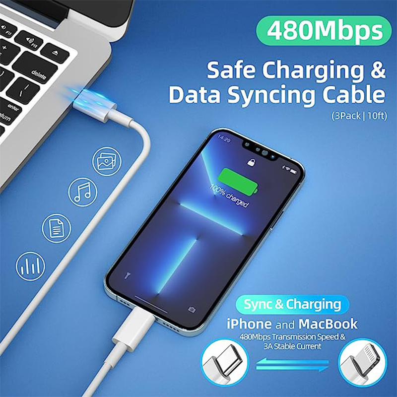 Charger Cables Mobile Phone Fast Charging Data Sync 20W PD 3A Type C to Type C Cable for Iphone 14 Pro Max 11 12 13 TPE CN;GUA