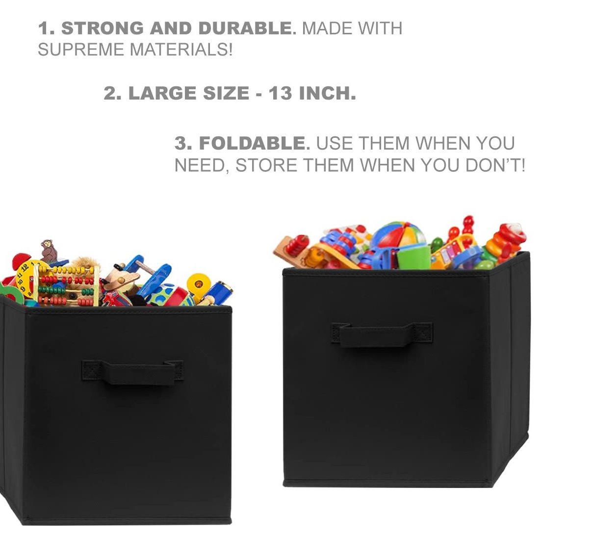 13x13 inch Storage Cubes Foldable Non Woven Storage Box Bins Closet Organizer Wardrobe Clothes Storage Shelves with Handles