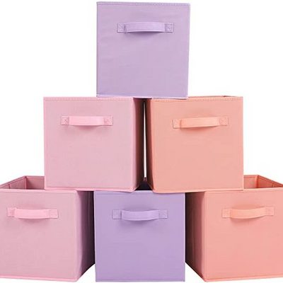 13 Inch Children Quilt Clothes Non Woven Fabric Foldable Basket Storage Box Organizer for Closet Storage Basket with Handles