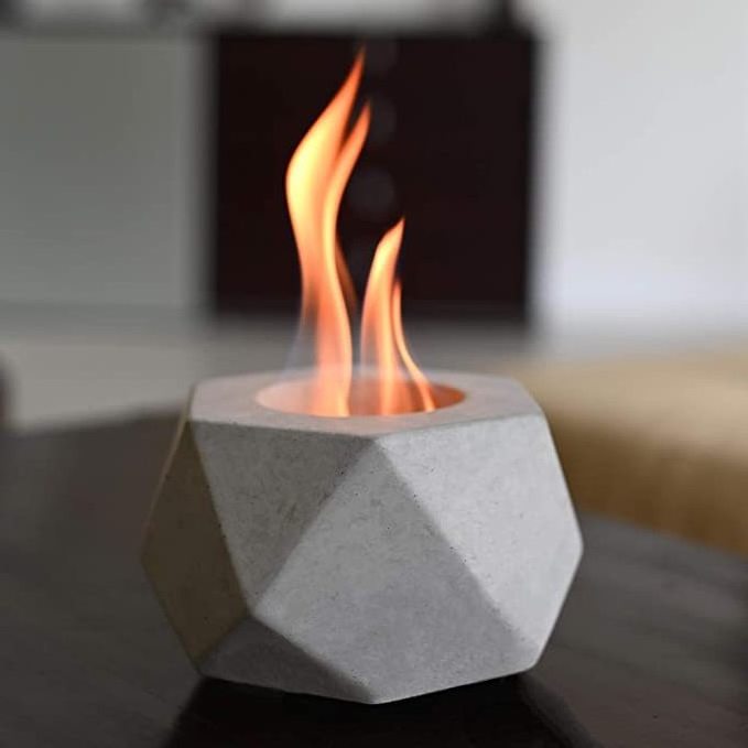 Factory Directly Hexagon Concrete Tabletop Rubbing Alcohol Fireplace Small Mini Table Top Portable Fire Pit