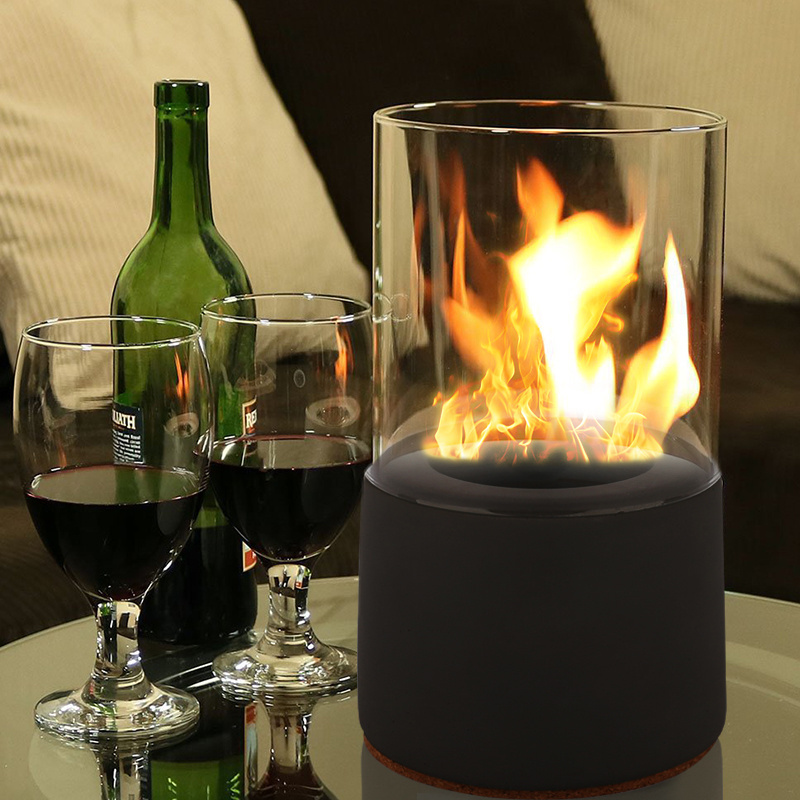 Portable Bioethanol Fireplace concrete Smokeless Indoor Tabletop Fireplace Mini Bio Ethanol Table Top Fire Pit Bowl