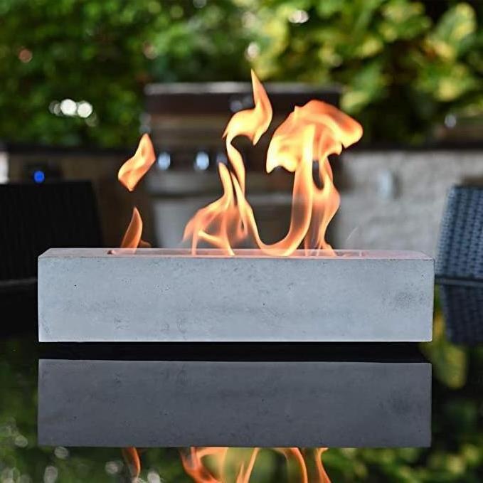 Factory Direct Handmade Portable Fire Pit Rectangle Cement Concrete Smokeless Indoor Fire Pit Camping Home Garden Backyard