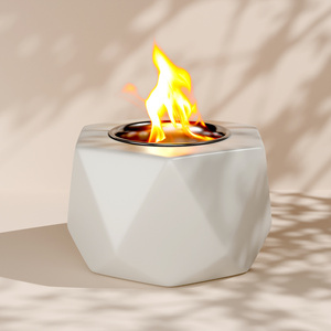 New Matte Concrete Cement Tabletop Fireplace Smokeless Heater Fire Bowl Concrete Portable Tabletop Indoor Mini Fire Pit