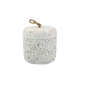 Wholesale Home Decoration Round  Modern Candle Holder Luxury Candle Jars Concrete Candle Jar With Lid