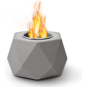 China Hexagonal Bowl Bio Ethanol Marble Effect Portable Tabletop Fire Fit Fireplace Concrete Cement Tabletop Fire Pit