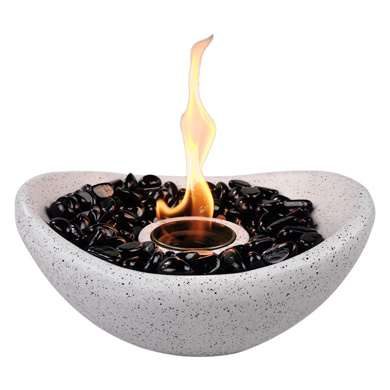 China Supplier Cement Bioethanol Fire Pit Smokeless Bowl Indoor Ethanol Tabletop Fireplace Portable Fire Pit