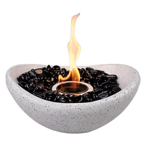 China Supplier Cement Bioethanol Fire Pit Smokeless Bowl Indoor Ethanol Tabletop Fireplace Portable Fire Pit