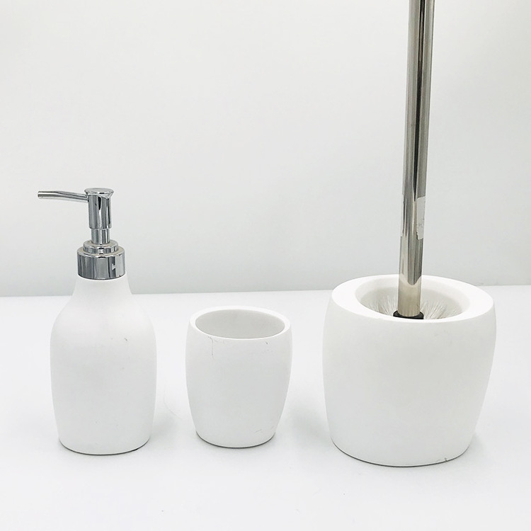 Modern Design Handmade White Resin Bathroom Accessories Set Shower Set