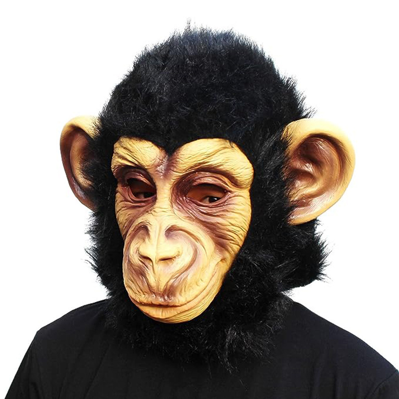 Hot Selling Realistic Monkey Mask Soft Rubber Latex Full Face Animal Mask for Carnival Masque Party Costume Mask