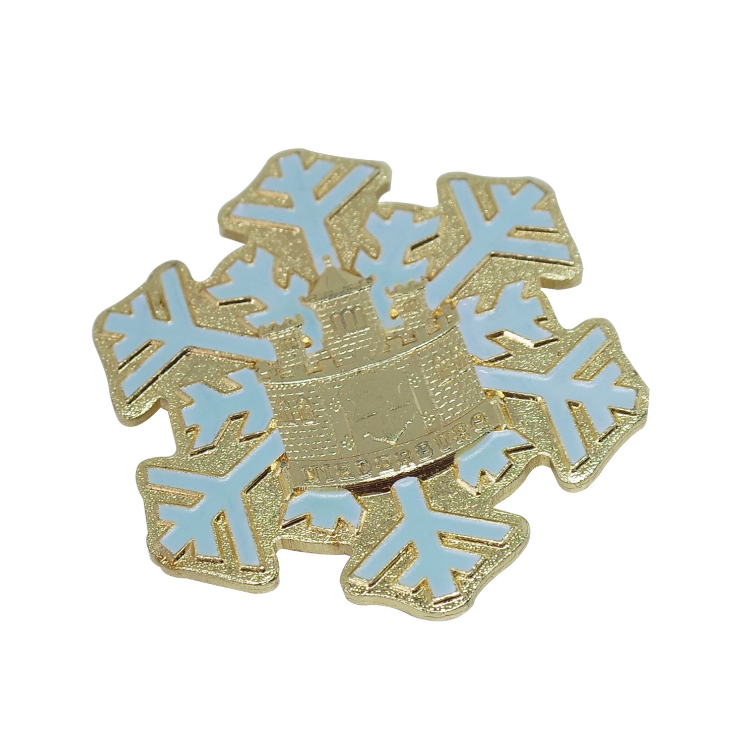 2D Gold Plating Color Medals Cheap Price Custom Design Snowflake Medallion