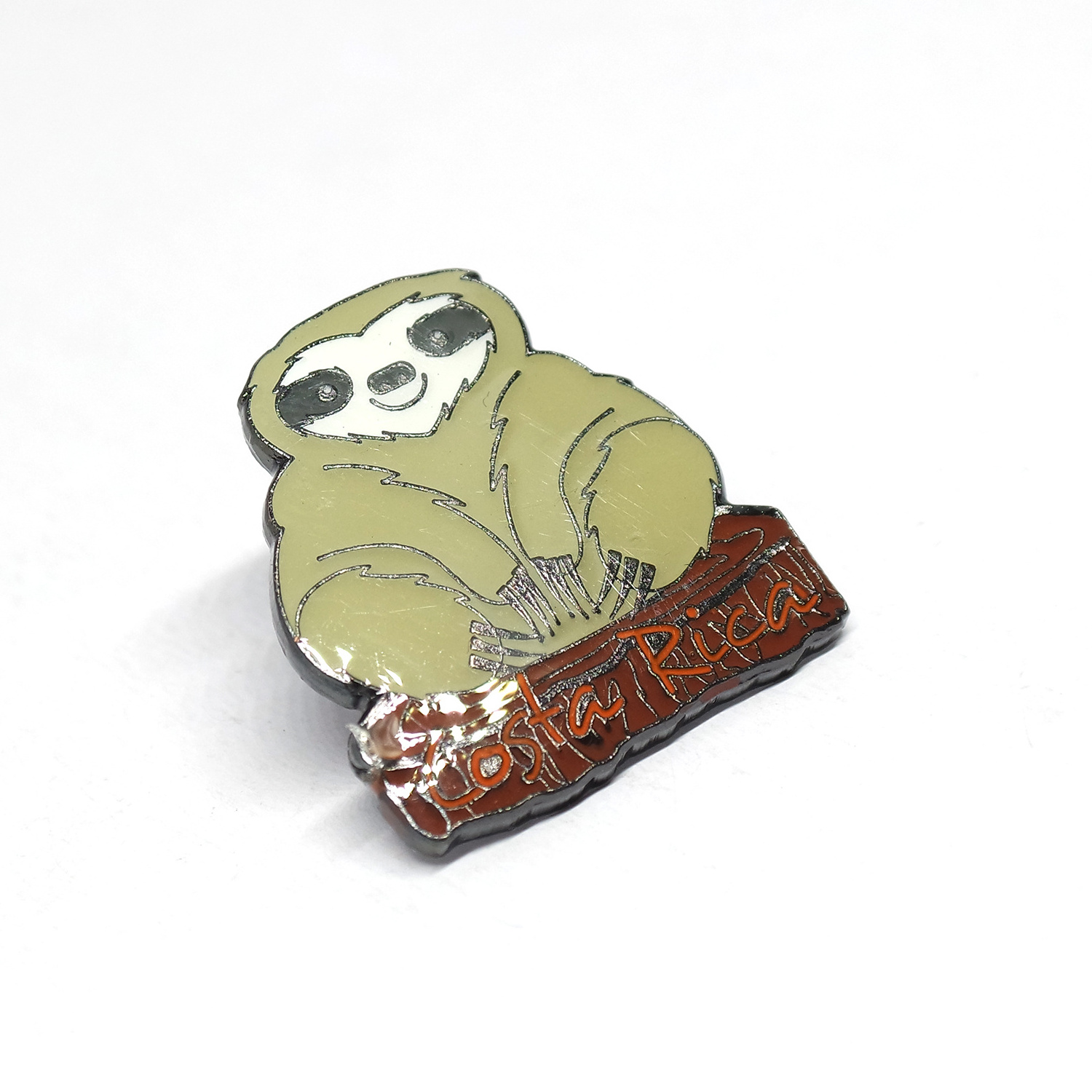 Epoxy Coating Costa Rica Bradypod Custom Design Soft Enamel Metal Badge Pin Animal Badges