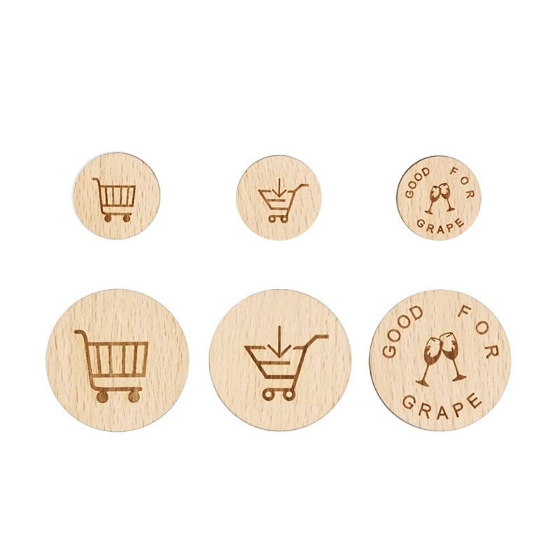 Custom Wooden Personalised Shopping Cart Laser Etching Logo Trolley Coins