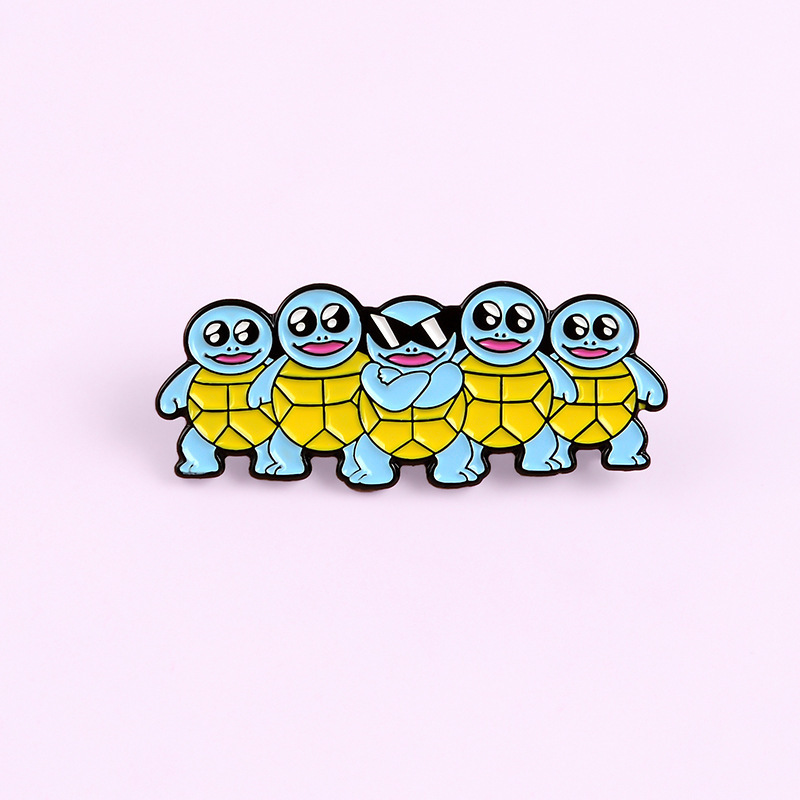 Cartoon Lapel Pins Metal Alloy Enamel Brooch Pins Lovely Mini Turtle Pin Badge