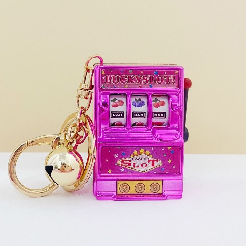 CY Wholesale Top Sale Colorful Funny Game Slot Machine Key Chain Party Gifts Souvenirs