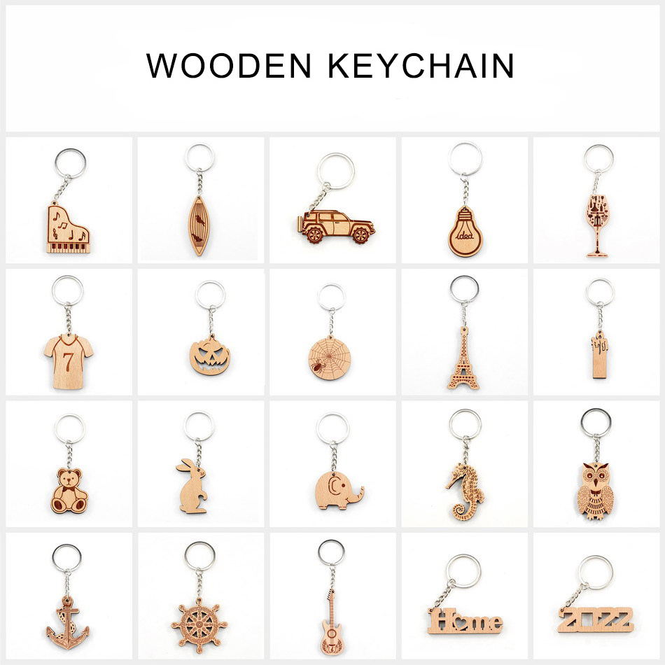 Charm Owl Key Holder Accessory for Women and Men Good Luck Funny Wood Owl Keychain