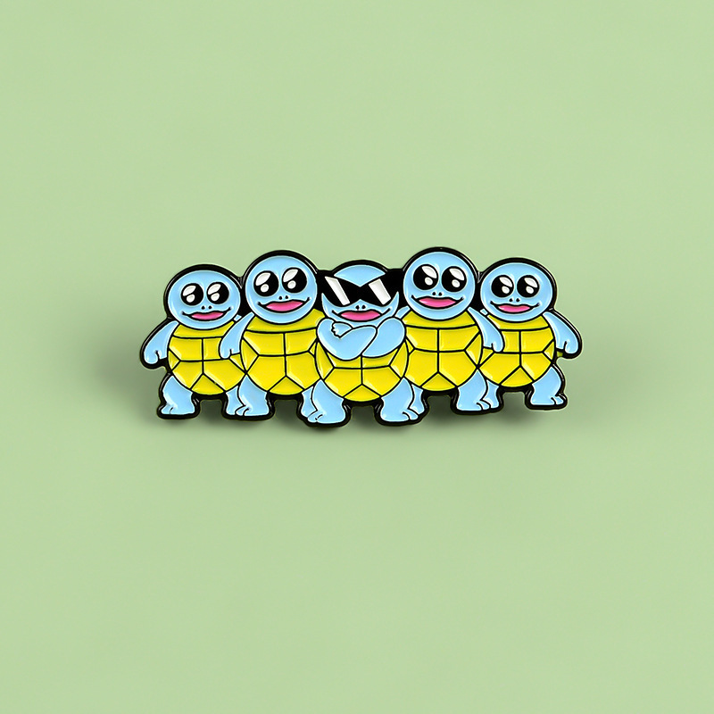 Cartoon Lapel Pins Metal Alloy Enamel Brooch Pins Lovely Mini Turtle Pin Badge