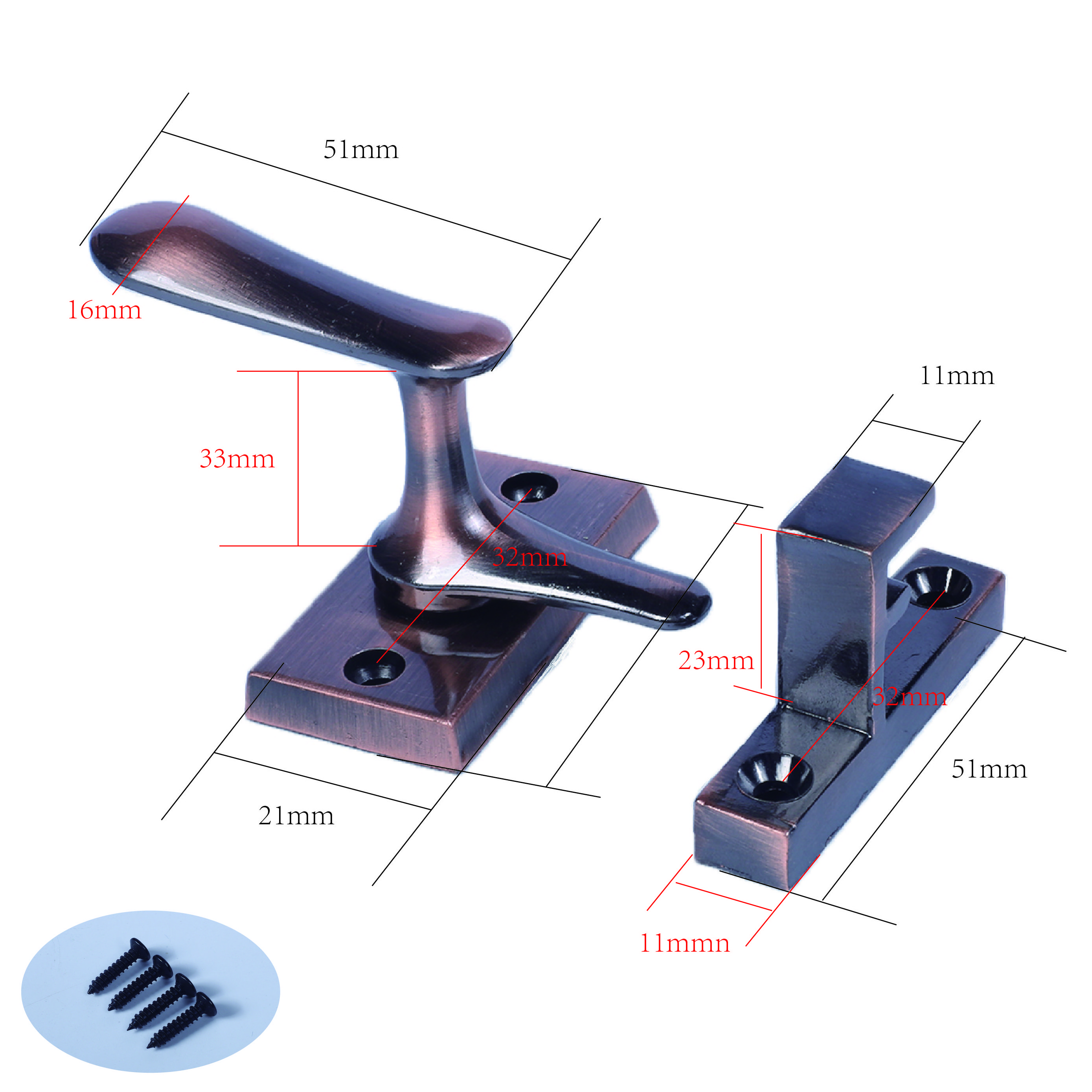 Hot metal door bolt latch and Security door latch lock with window handle lock