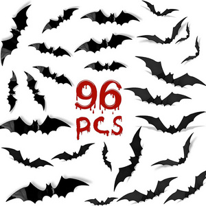 Halloween Decorations 3D Bats 96 Pcs Halloween Decorations Outdoor Indoor Halloween Decor Wall Decal Stickers