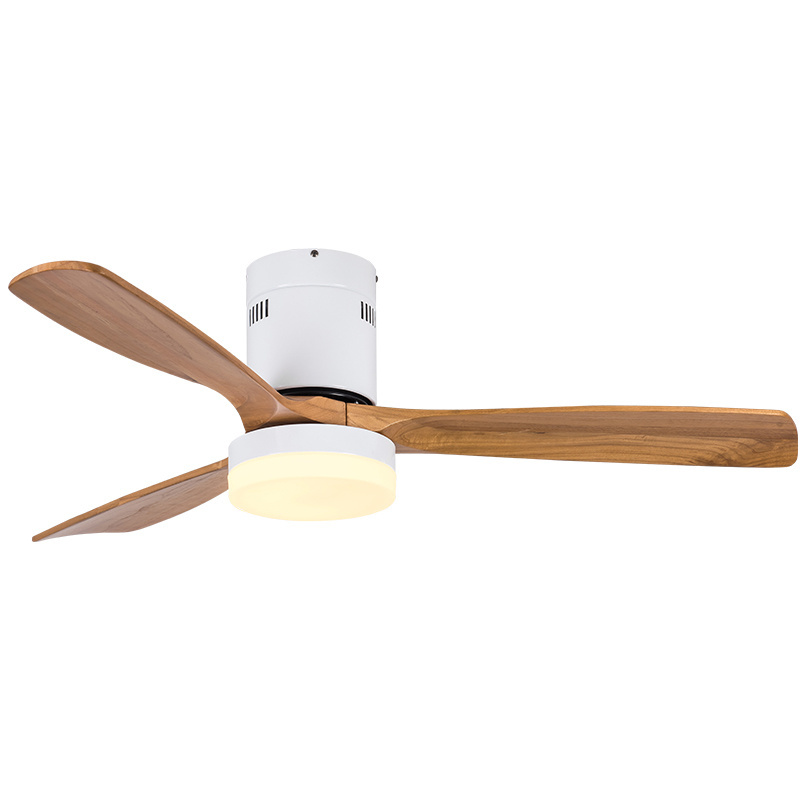 Decorative indoor 52 inch solid wood remote control low noise pendant ceiling fan with light chandelier