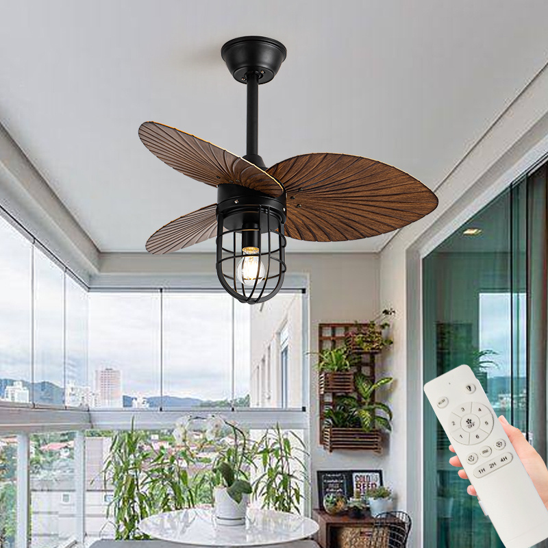 Home Restaurant Balcony Small Fan Lamp mini 32 inches 3 acrylic blades ceiling fan with remote control