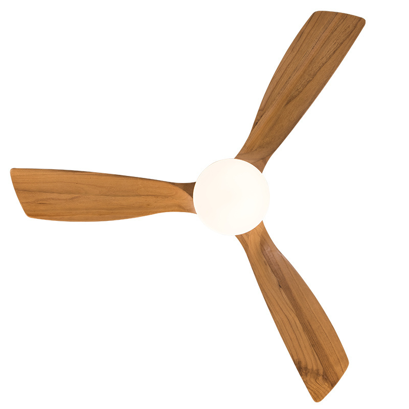 Decorative indoor 52 inch solid wood remote control low noise pendant ceiling fan with light chandelier