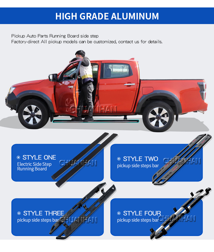 Pickup High Quality Aluminum Alloy side step electric running board for toyota hilux revo vigo Rocco