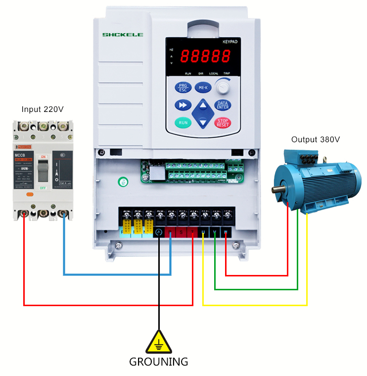 High Quality VFD 220V single phase to 3 phase 380V vfd 0.75kw 2.2KW 5.5KW 7.5KW Variable Frequency inverter for AC motor