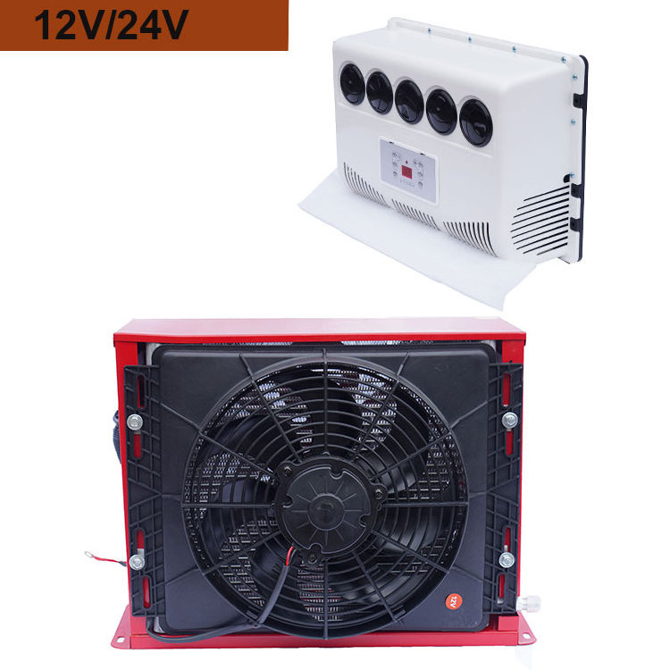 24V Truck Sleeper Parking Cooler AC Kit Car 12v Compressor Electric Tractor Cab Truck Air Conditioner