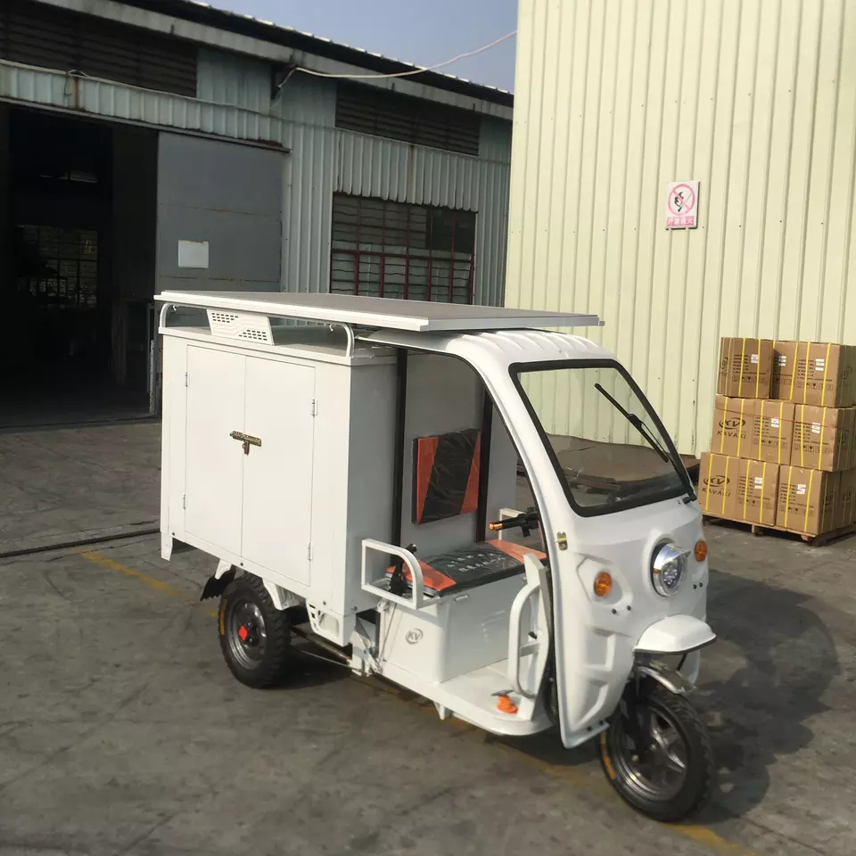 2022 Solar Panels 3 Wheel Cargo Truck And Electric Tricycle Express Food Fresh Fruits And Vegetable Tricycle With Canopy