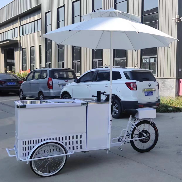 Business Use High-Quality Front Loading Pedal Assist Freezer Tricycle Solar Ice Cream Bike For Sale