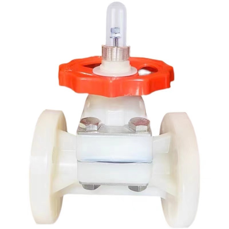 Factory Direct Water Treatment Flow Control PVDF Manual Flange Diaphragm Valve DN80 Plastic Flange Type Diaphragm Valve