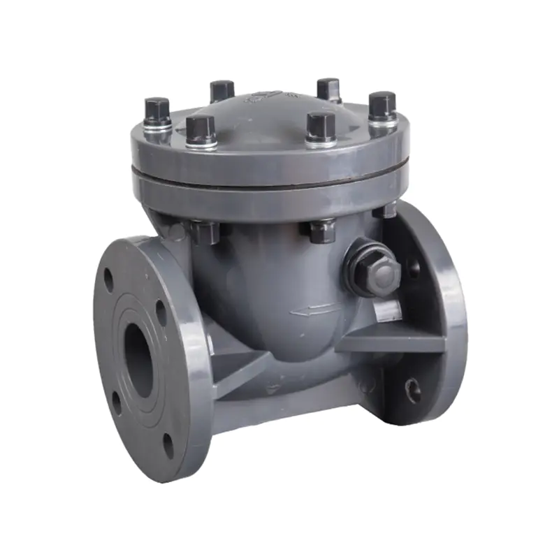 UPVC/CPVC PPH PVDF FRPP Flanged Manual Swing Check Valve DN25-DN300 PVC Plastic Flange End Swing Check Valve