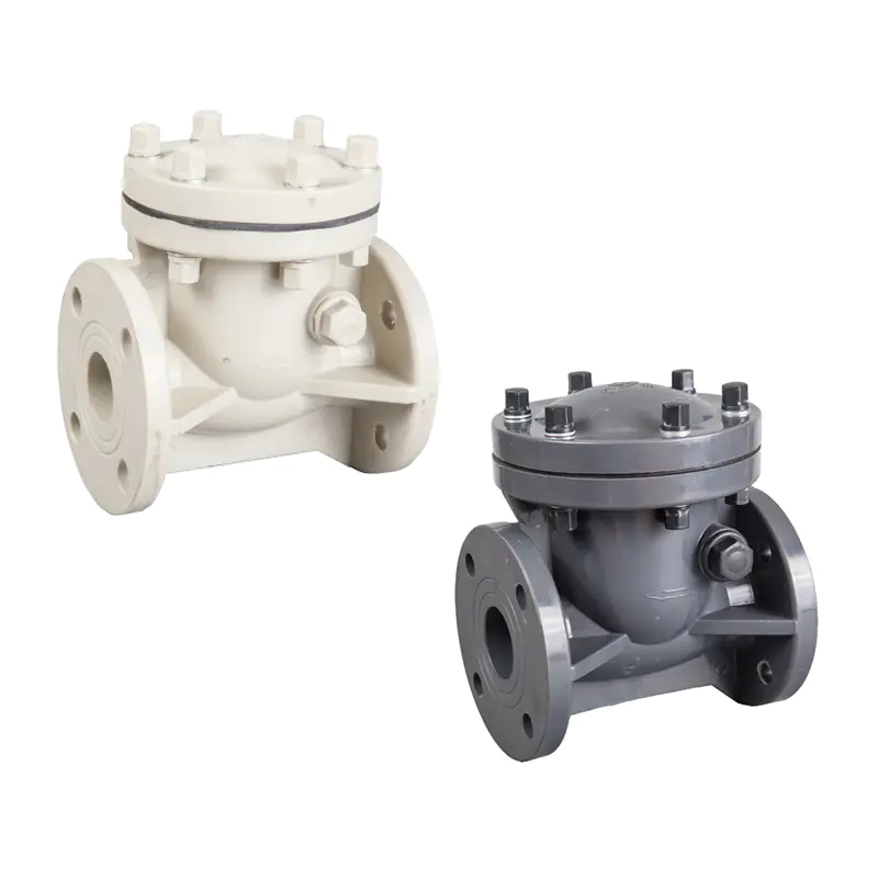 UPVC/CPVC PPH PVDF FRPP Flanged Manual Swing Check Valve DN25-DN300 PVC Plastic Flange End Swing Check Valve