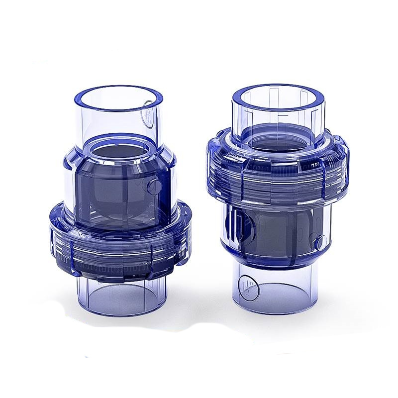 High Quality Transparent Clear UPVC Single Union Non Return Check Valve Aquarium Fish Tank PVC Ball Check Valve