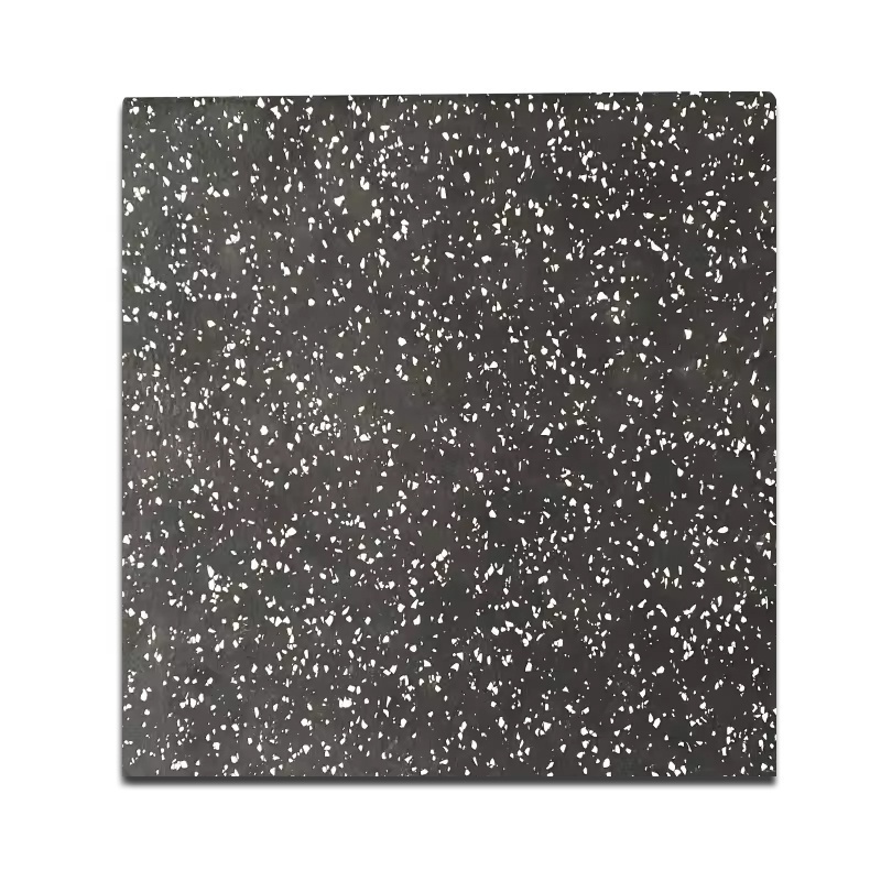 Easy To Clean Black And White Indoor Rubber Floor Mat Indoor Acoustic Shock Absorbing Floor