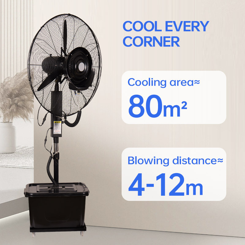 Indoor Outdoor OX Fan 26 Inch Disinfection Spray Fan Humidifier Cooling Electric stand Mist Fan Industrial