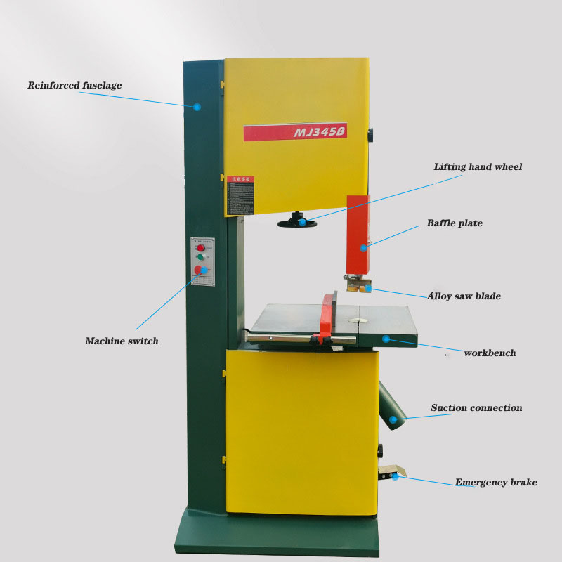 Manufacturer custom woodworking wood cutting vertical band saw machine