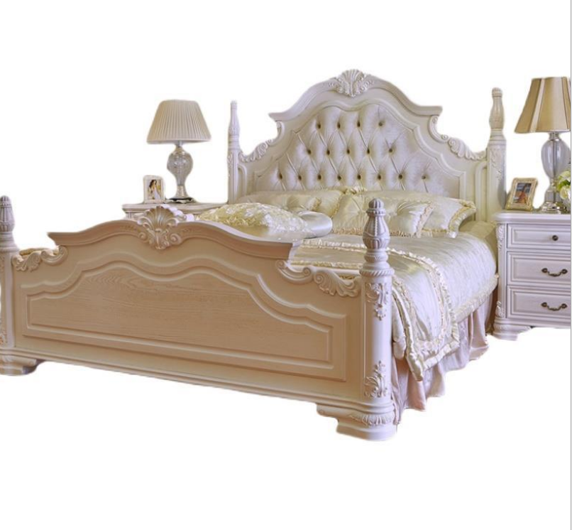 luxury European Antique bed king size royal french provincial bed