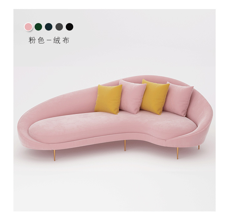 Hot Sales Two Seat Living Room Furniture Sofa Modern Pink Velvet Loveseats Sofas with Luxury Upholstered Furniture for Hotel