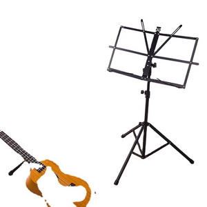 Factory Wholesale Metal Music Stand for Violin Ukulele Guitar with Bag Foldable Music Sheet Stand Musical Instrument