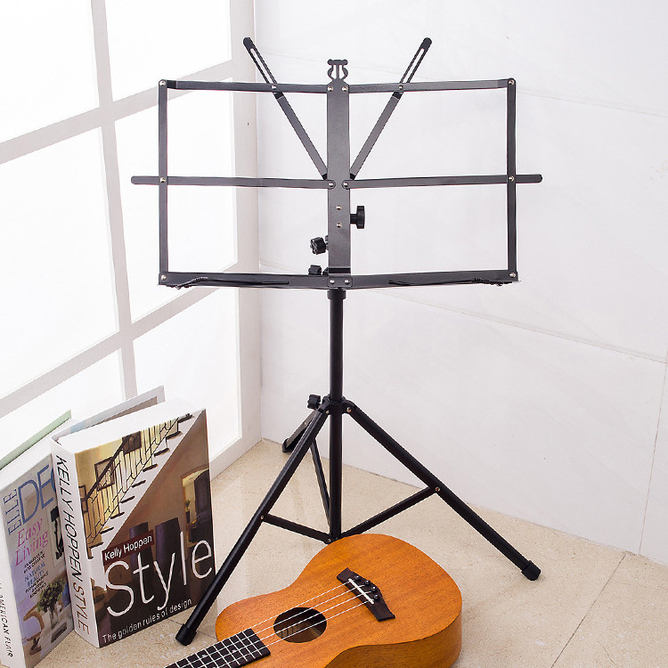 Factory Wholesale Metal Music Stand for Violin Ukulele Guitar with Bag Foldable Music Sheet Stand Musical Instrument