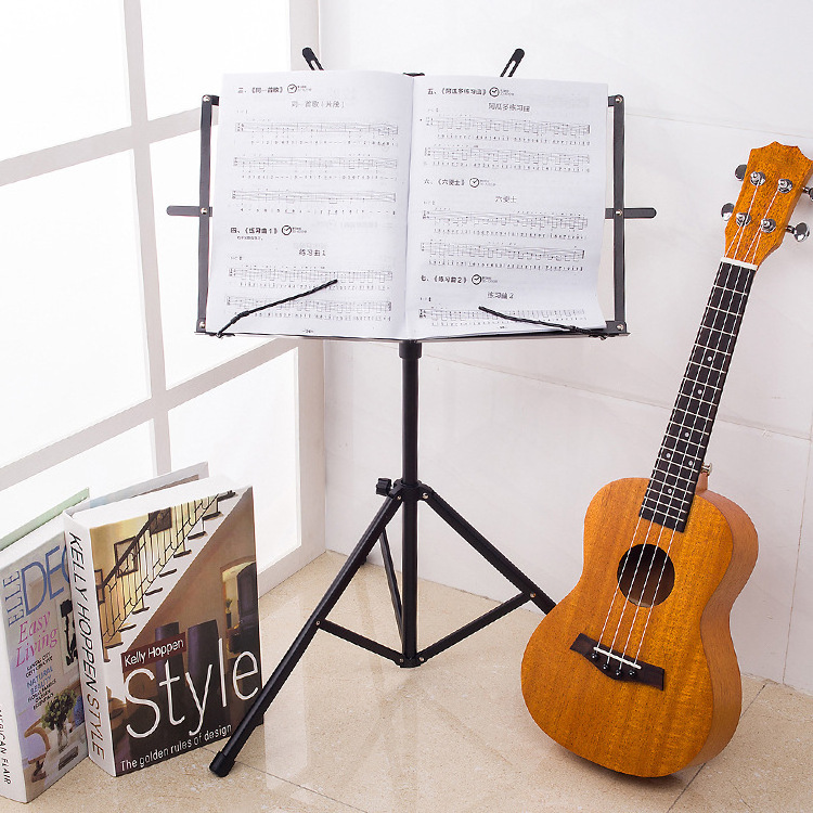 Factory Wholesale Metal Music Stand for Violin Ukulele Guitar with Bag Foldable Music Sheet Stand Musical Instrument