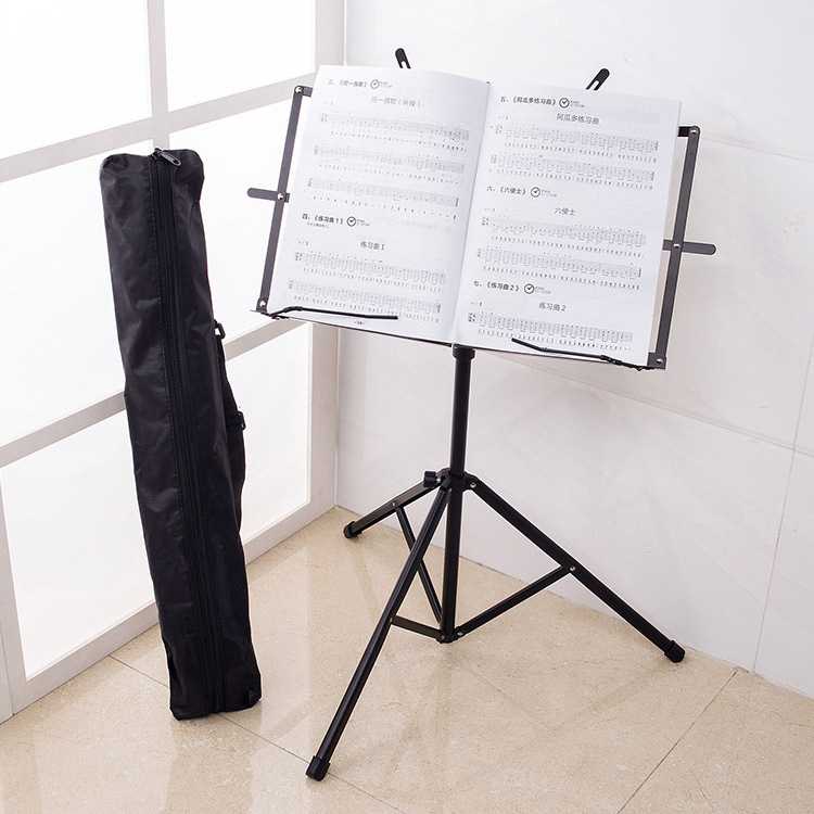 Factory Wholesale Metal Music Stand for Violin Ukulele Guitar with Bag Foldable Music Sheet Stand Musical Instrument