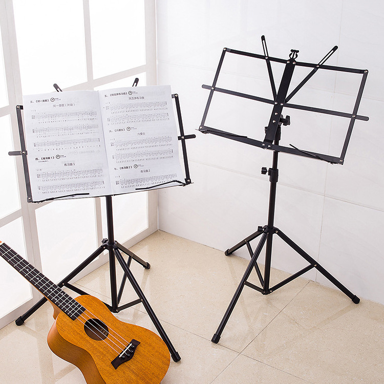 Factory Wholesale Metal Music Stand for Violin Ukulele Guitar with Bag Foldable Music Sheet Stand Musical Instrument