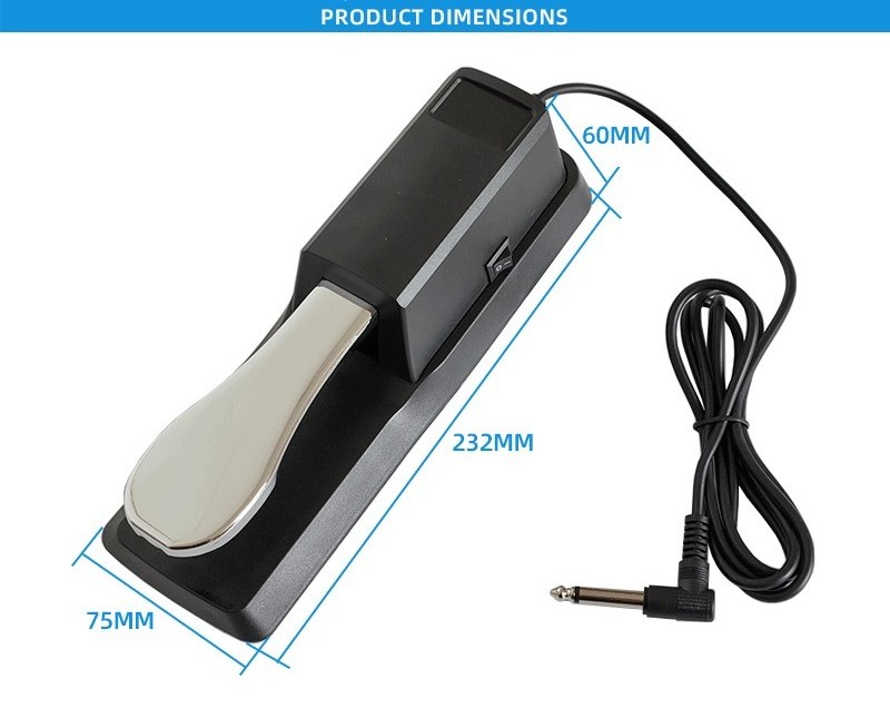 Factory Wholesale Sustain Pedal Foot Damper with Piano Style Action for Midi Keyboard Synthesizer Electronic Piano and Organ