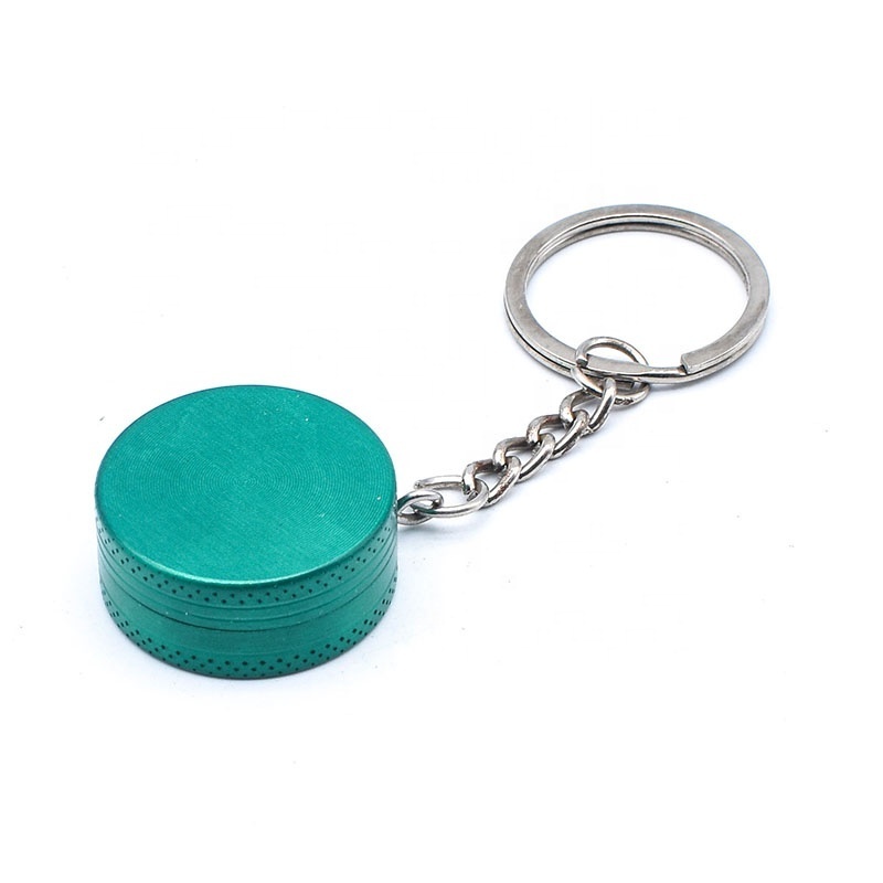 Custom Zinc Alloy Herb Grinder 30mm 2 Layers Keychain Tobacco Grinder