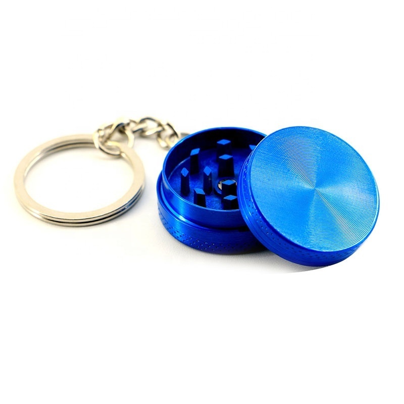 Custom Zinc Alloy Herb Grinder 30mm 2 Layers Keychain Tobacco Grinder