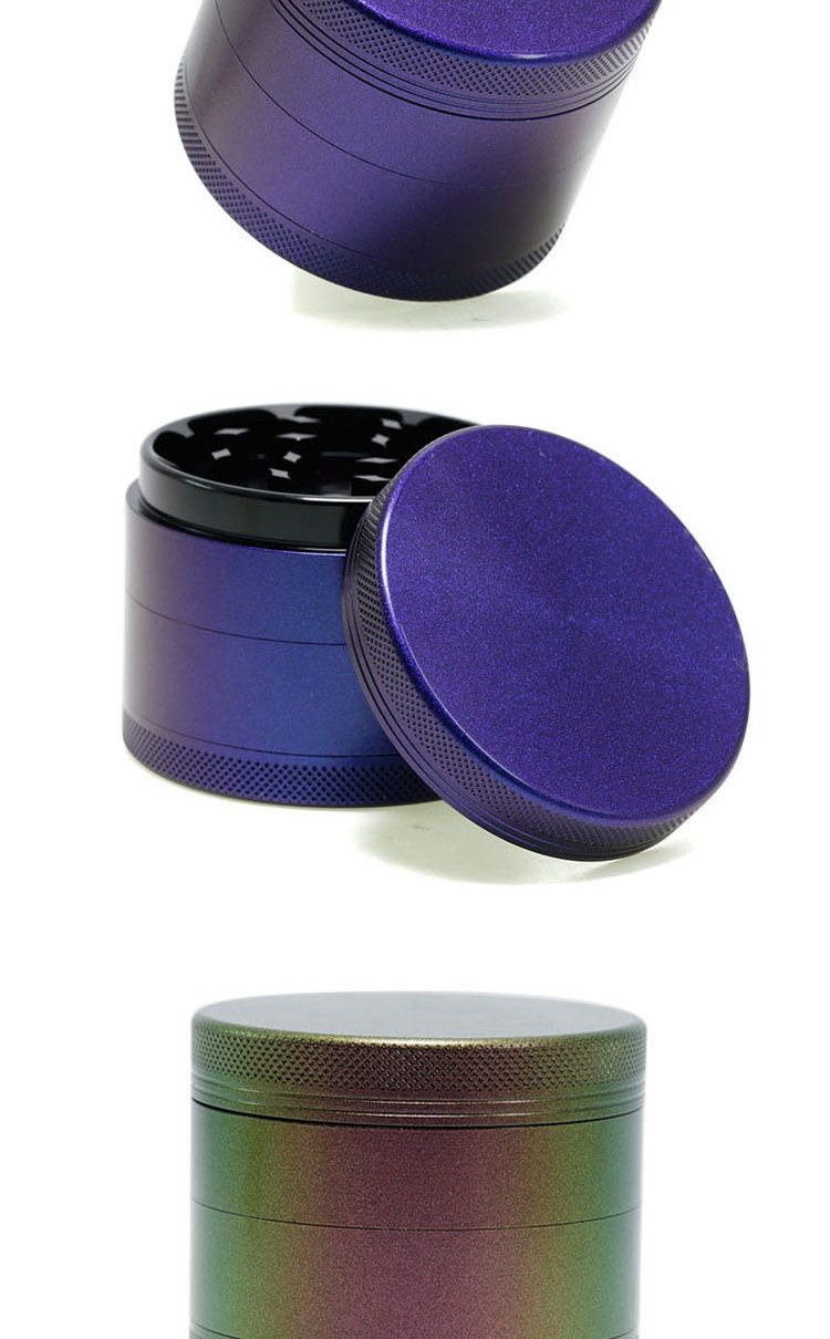 Dazzling Herb Grinders Aluminum Alloy 63mm 4 Layers Change Color Tobacco Grinder