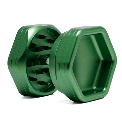 Creative Herb Grinder Aluminum Alloy 2-layer 63mm Hexagonal Metal Tobacco Grinder