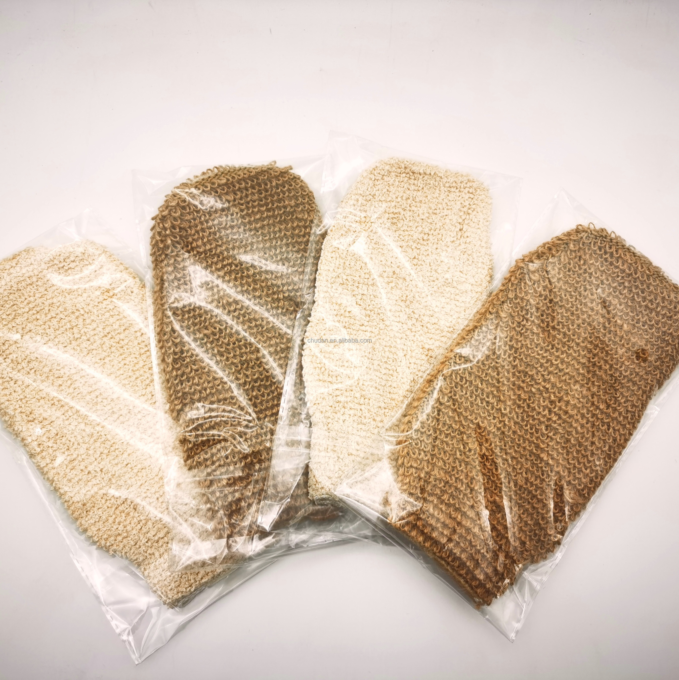 Natural Exfoliating ramie Fiber  bath Peeling Glove Mitt Bath Scrubber Remove Dead Skin jute Exfoliating Mitts